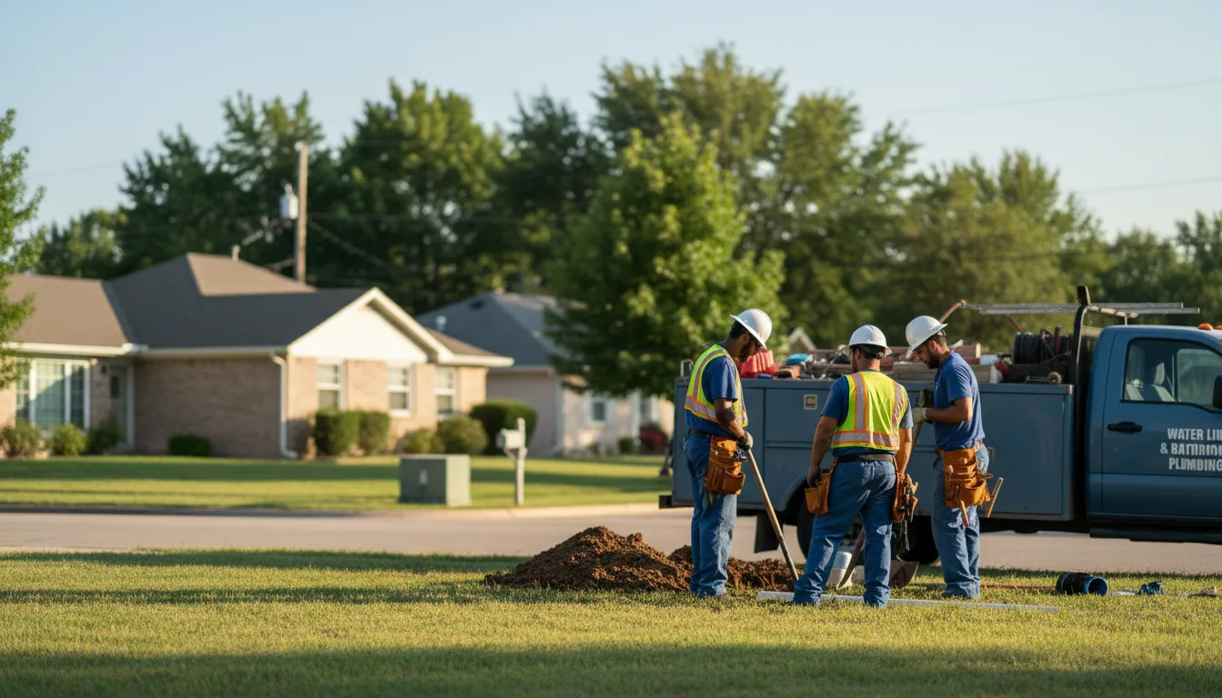 Residential water line and bathroom plumbing service in Dewar, OK